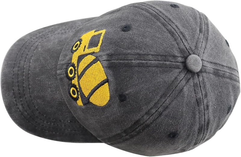 Vxchkerm Construction Site Vehicles Hats, Adjustable Vintage Embroidered Baseball Cap - Image 4